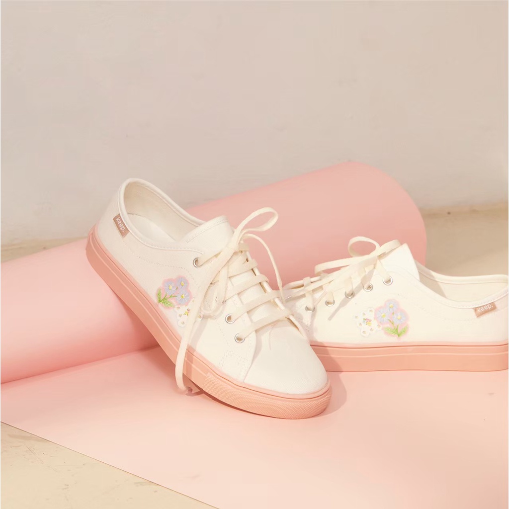 Pre-order ทุกคู่ Keep inflowerlesson sneakers เต็มส้นพื้นชมพู