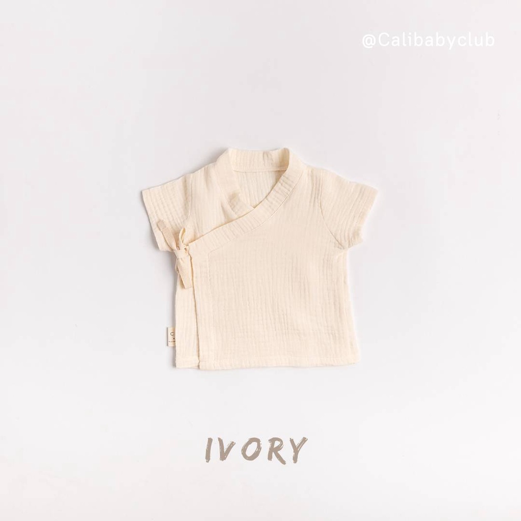 เสื้อเด็กอ่อน​ผูกหน้า 0-3 เดือน สีพาสเทล  *ป้ายCali baby สินค้าพร้อมส่ง 