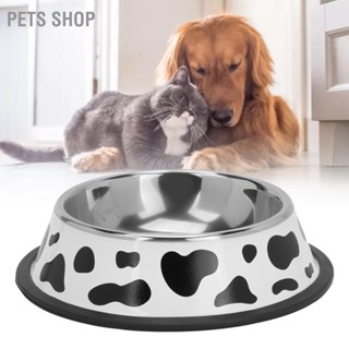 Pets Shop ชามให้อาหารสัตว์เลี้ยง สเตนเลส ทรงกลม พร้อมแหวนยาง สําหรับสัตว์เลี้ยง สุนัข แมว ขนาดเล็ก