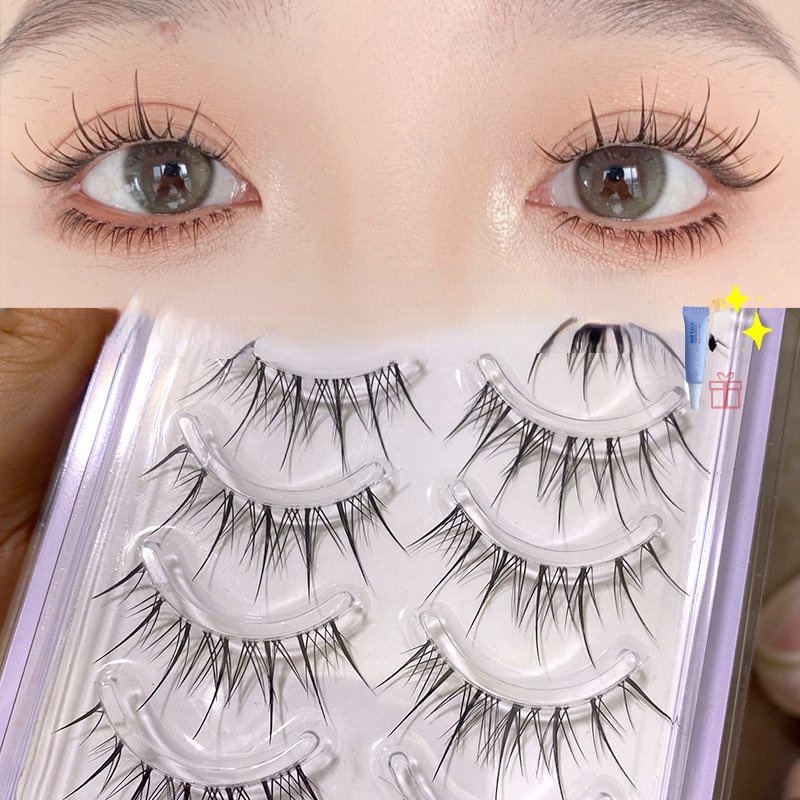 MengJieShangPin® (พร้อมส่ง) ขนตาปลอม 3D แบบใส ดูเป็นธรรมชาติ 5 คู่