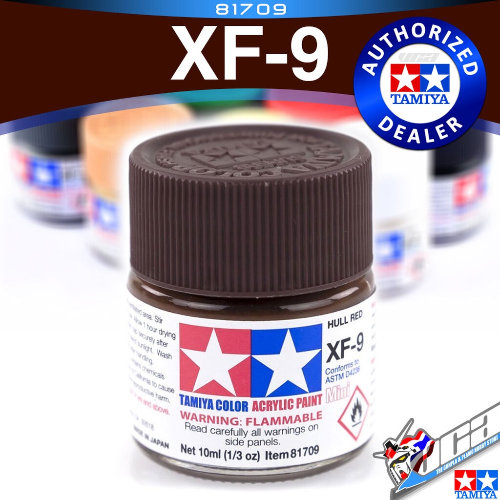 TAMIYA 81709 XF-9 XF9 FLAT HULL RED MATT MATTE ตัวเรือสีแดง ACRYLIC PAINT MINI COLOR 10ML สีอะครีลิก
