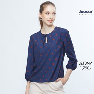 JOUSSE เสื้อผู้หญิง  Blouse แขนยาว สีกรมลายหัวใจ (JZ13NV)