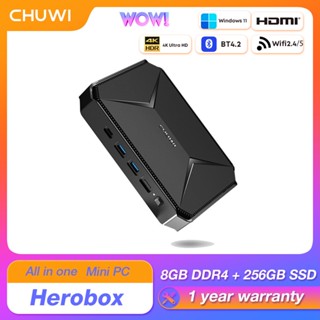 CHUWI HeroBox มินิคอมพิวเตอร์ ALL IN ONE FREE Windows 10 ประสิทธิภาพสูง 4K 8GB RAM 256GB SSD Quad core MINI PC