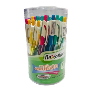 ปากกา Flexoffice 0.7mm. สีน้ำเงิน และ สีแดง (50ด้าม) flex super trendee