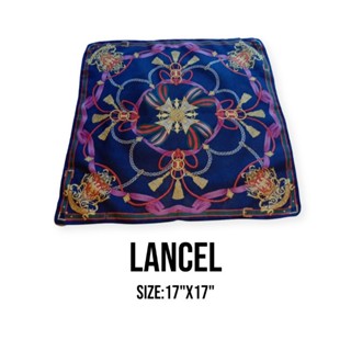 ผ้าเช็ดหน้าแบรนด์เนมแท้ Lancel