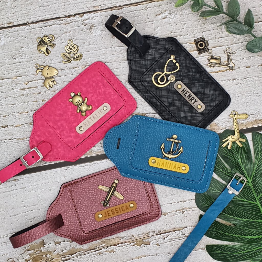 [ใส่ชื่อฟรี] ป้ายชื่อห้อยกระเป๋าเดินทาง ตกแต่งเองได้ Personalized Luggage tag