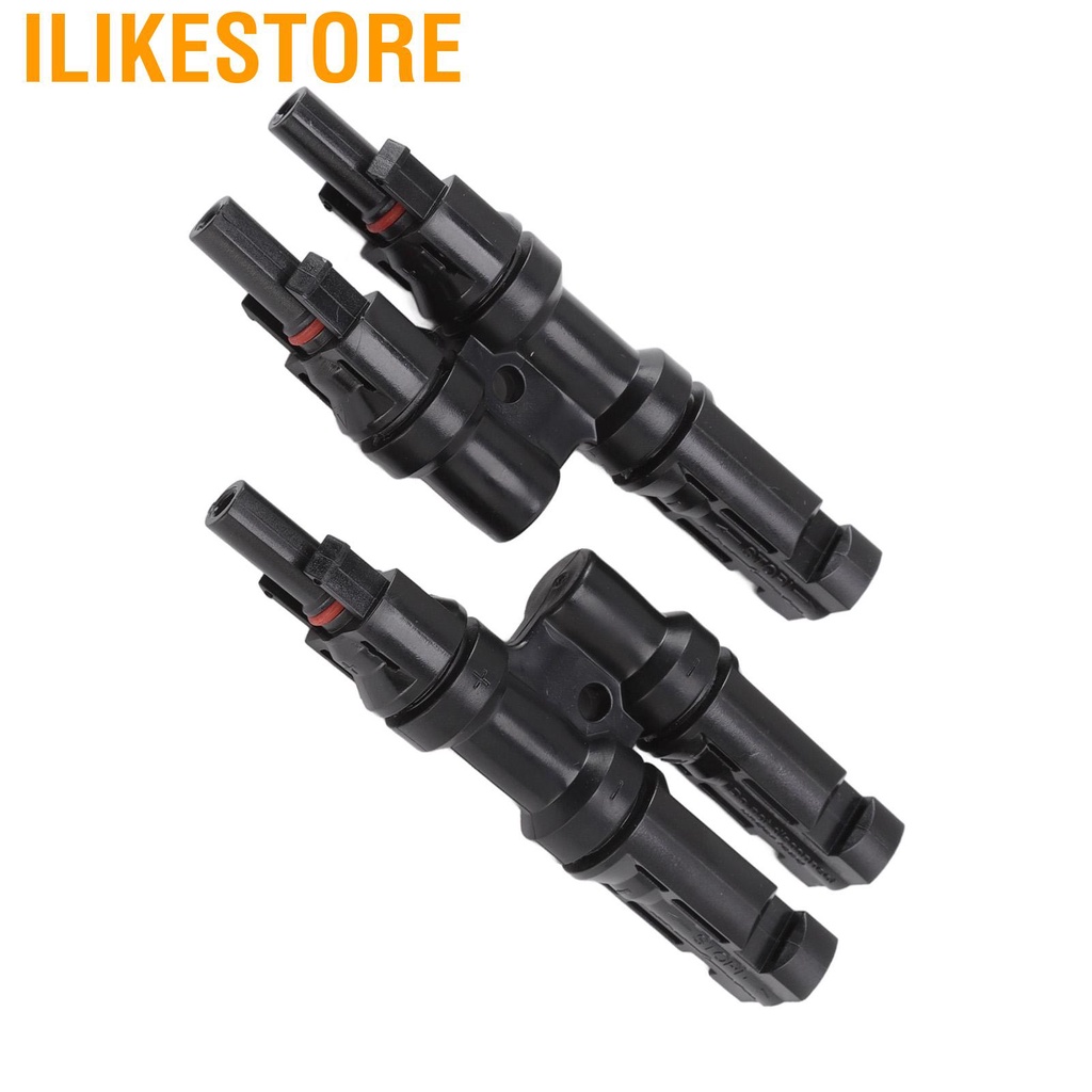 Ilikestore 1Pair Solar Panel 2 to 1 T Branch Connectors Photovoltaic Connector Rated Voltage 1000V DC #8