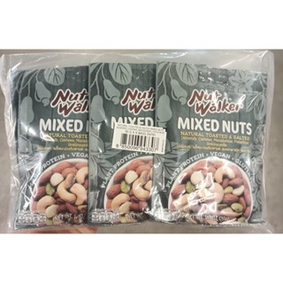 นัทวอล์คเกอร์ มิกซ์นัทอบเกลือ เนเชอรัล 30กรัม ยกแพ็ค 6ซอง ถั่วผสม NUT WALKER MIXED NUTS NATURAL TOASTED SALTED