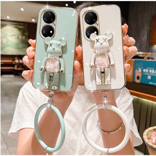 เคสโทรศัพท์มือถือ มีทรายไหล ลายหมี สําหรับ Huawei P50 P50 Pro P40 P40 Pro P30 P30 Pro P30 Lite P20 Pro