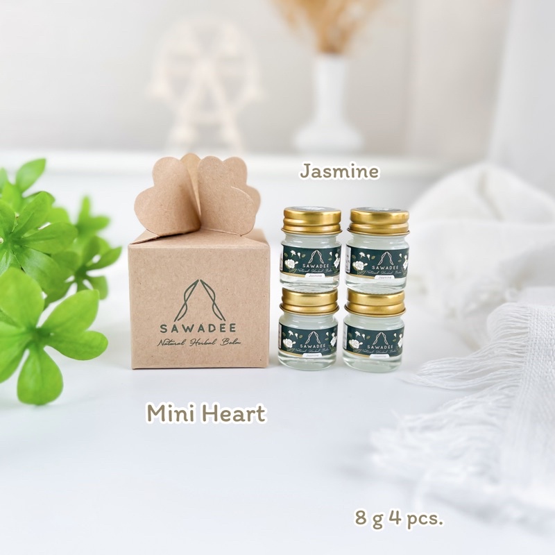 SAWADEE Gift Set - Eco Package รุ่น Mini Heart 💕..ประกอบด้วย SAWADEE Size M 8 g 4 ขวด ของขวัญปีใหม่ 