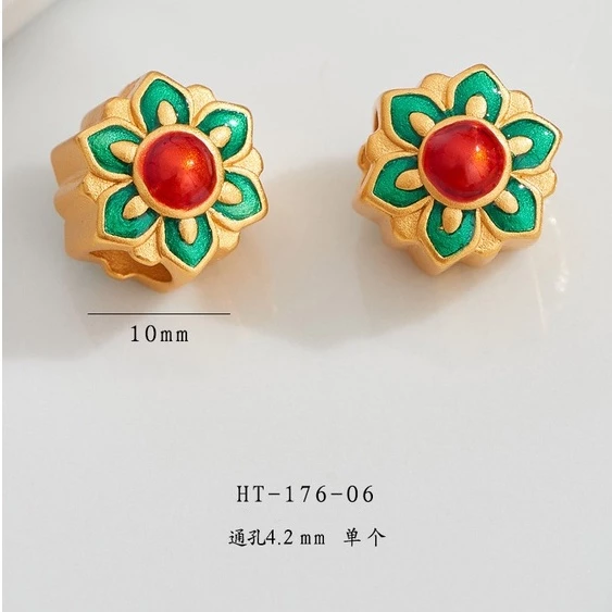 สร้อยข้อมือ ประดับลูกปัด ลายหน้ายิ้ม สีทอง สไตล์โบราณ กันแพ้ diy thumbnail 3