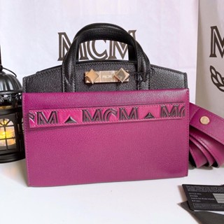 ♥️พร้อมส่ง  Mcm Mcm Tote mini  MWTAADA02UZ001 Size 8.5" 💕DARK PURPLE 💕มาพร้อมถุงผ้า การ์ดค่ะ