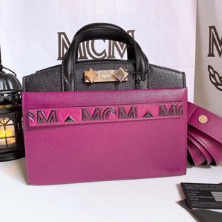 ♥️พร้อมส่ง  Mcm Mcm Tote mini  MWTAADA02UZ001 Size 8.5" 💕DARK PURPLE 💕มาพร้อมถุงผ้า การ์ดค่ะ