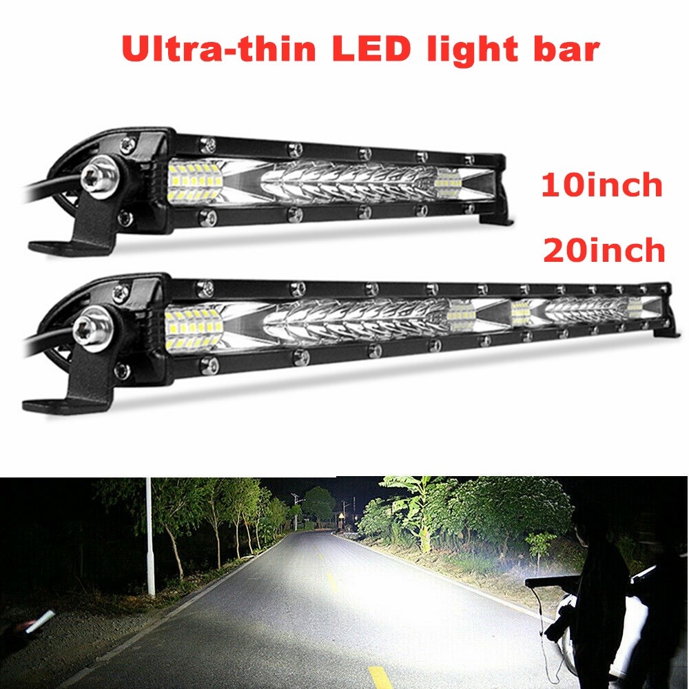 10D 10" 20" 130w 260w Led Light Bar 12V 24V Led Bar Offroad Spotlight Flood Beam Work Light for Niva