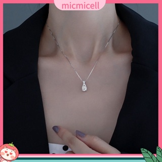 (micmicell) สร้อยคอ จี้รูปตัว X ประดับโมอิสเทียม สไตล์เกาหลี แวววาว เครื่องประดับ สําหรับผู้หญิง ใส่ไปงานเลี้ยง งานแต่งงาน