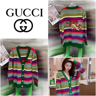 เสื้อคลุมคาดิแกน GUCCI TIGER COLLECTION EMBROIDERED MULTICOLORS CARDIGAN