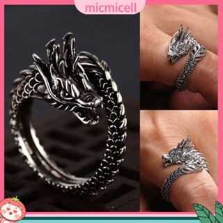 (micmicell) แหวนสวมนิ้ว ปรับได้ สไตล์จีน พังก์ เครื่องประดับคอสเพลย์ ของขวัญ สําหรับผู้ชาย