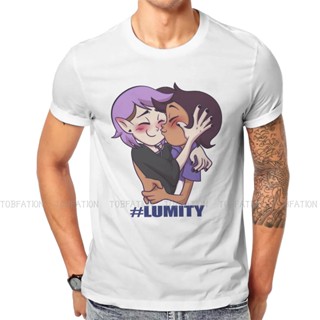 เสื้อยืดเข้ารูป The Owl House Lumity เสื้อยืดคลาสสิกกราฟิกคุณภาพสูง Tshirt เสื้อผ้าผู้ชายโอคอใหญ่