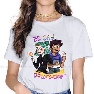 Tee Lumity Pride เสื้อเชิ้ตหญิง The Owl House ขนาดใหญ่ผู้หญิงวินเทจเสื้อยืดฮาราจูกุลําลองผู้หญิงบลูซาส