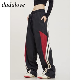 DaDulove💕 New American Street Hip Hop Splicing Sports Pants Loose Striped Casual Pants Fashion Womens Clothing