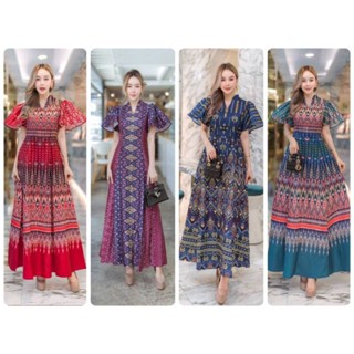 เดรสผ้าไทยใส่ได้ทุกโอกาส ผ้าดีมาก งานสวยตรงปก