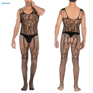 【HODRD】Men Body-stocking Lingerie Mesh Net Fishnet Jumpsuit Nylon See Through【Fashion】