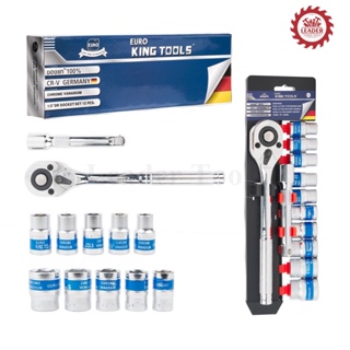 EURO KING TOOLS ชุดเครื่องมือ ประแจ ชุดบล็อก 12 ชิ้น ขนาด 1/2 (4หุน)ประแจ ประแจ ซ่อมรถมอเตอร์ไซค์ จักรยาน ชุดเครื่องมือช