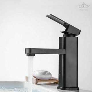 【FUNWD】Faucet Basin Black Deck Mounted Ingle Handle Mixer Water Tap Sink Faucets