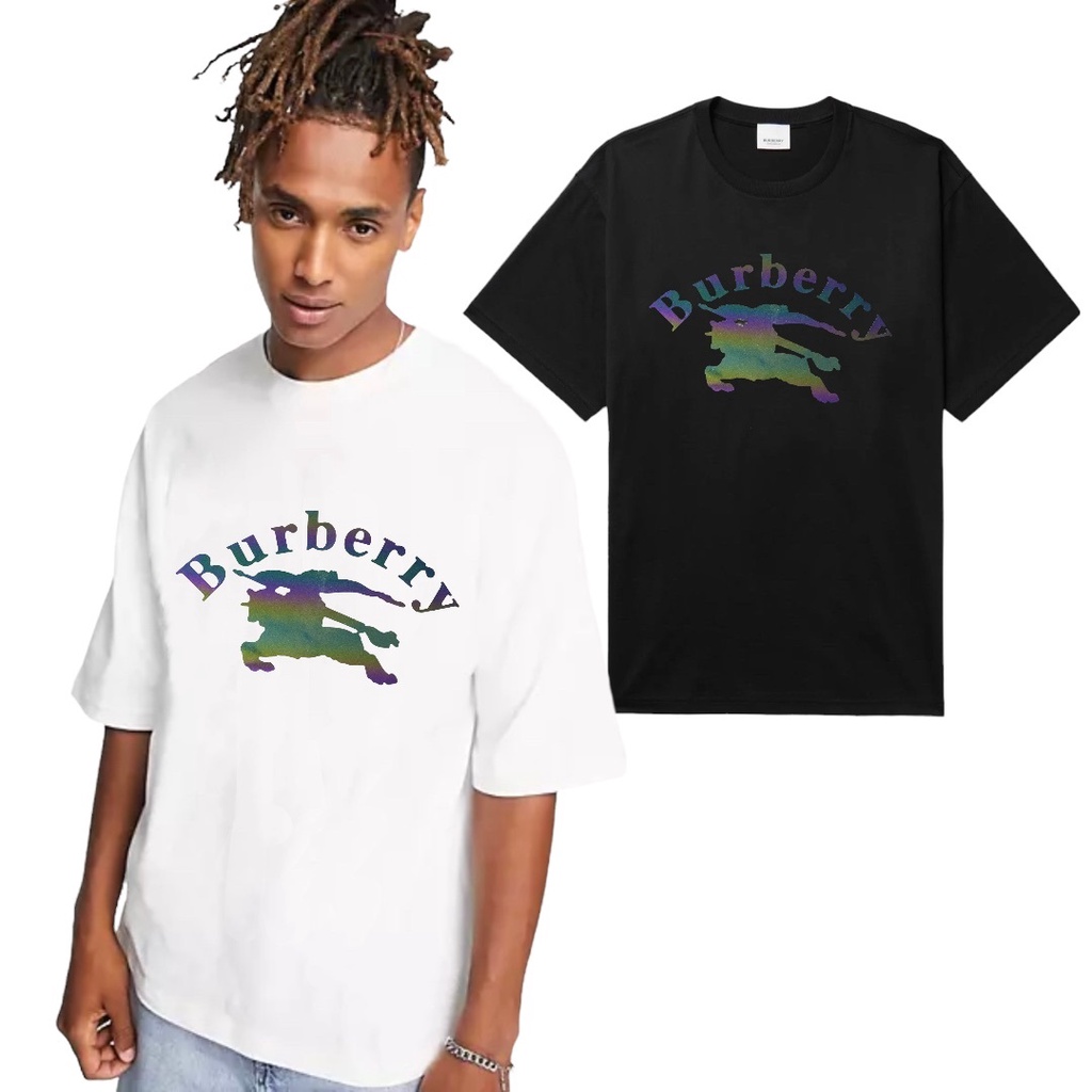 YMS1688 คุณภาพพรีเมี่ยม 1:1 BURBERR1 Tshirt ผู้หญิงผู้ชาย Baju T เสื้อ