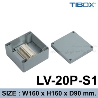 TIBOX LV-20P-S1 กล่องอลูมิเนียมพร้อมเทอร์มินอล (Aluminum Terminal Block Enclosure IP66) 20P 10A IP66 Size : 160x160x9...