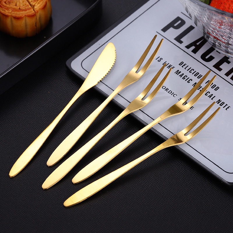ShopAt.Two[ST-3044] ส้อม มีด สําหรับขนม เบเกอรี่ เค้ก ส้อมผลไม้