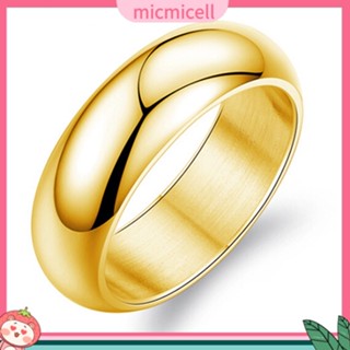 (micmicell) ของขวัญเครื่องประดับผู้ชายผู้หญิงแหวนเหล็กไทเทเนียม 6 มม. us 6-10