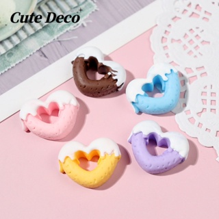 【CuteDeco】กระดุมวงกลม รูปหัวใจน่ารัก (5 สี) สีฟ้าครีม สีเหลือง สําหรับรองเท้า Crocs DIY