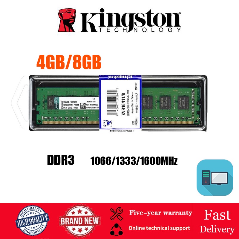 【พร้อมส่ง】Kingston หน่วยความจํา DDR3 4GB 8GB 1066 1333 1600MHz PC Ram Dimm 240-pin