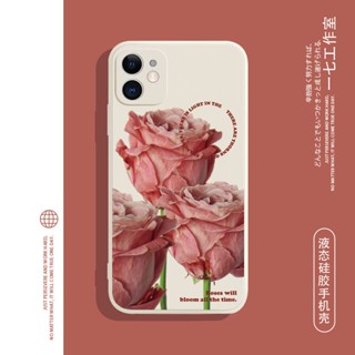 Rose retro flower~เคสไอโฟน iPhone 8พลัส Xr Xs X max 13 pro max เคสมือถือ 12 14 11 pro 8plus cover นิ่ม 7plus TPU 7 8 เคส