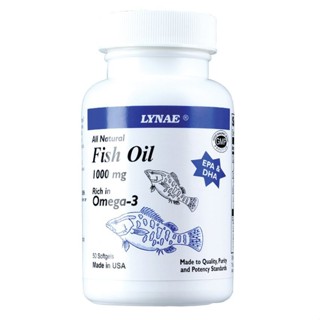 LYNAE Fish Oil 1000 mg Vitamin USA ไลเน่ น้ำมันปลา 50 Capsule x1 ขวด