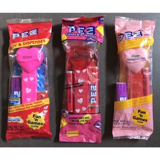 PEZ (เพซ) ลูกอมการ์ตูนหัวโต ลาย Valentines แพคอเมริกา ลูกอมหมดอายุ 🍭