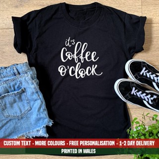 เสื้อผ้าผชเสื้อยืด ลาย It Coffee นาฬิกาS-5XL