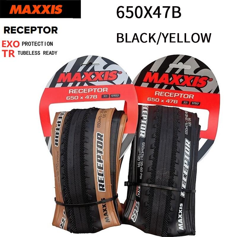 Maxxis RECEPTOR ยางรถจักรยาน 650x47b ยางขอบสีเหลืองแบบไม่มียางจักรยาน 27.5X1.9 EXO TR