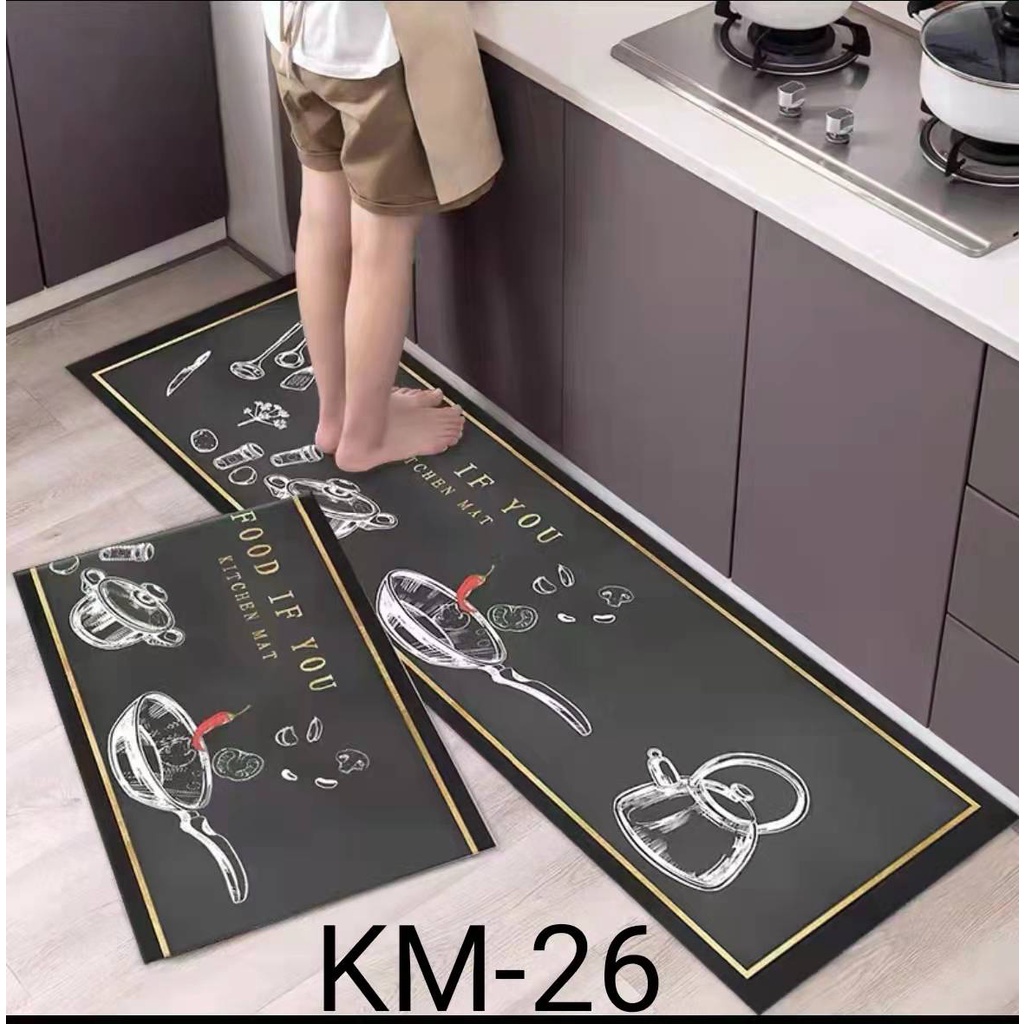 พรมห้องครัวตกแต่งบ้าน ดูซับน้ำได้ดี มี 2 ขนาด (40*60/40*120) จำหน่ายเป็นเซ็ต