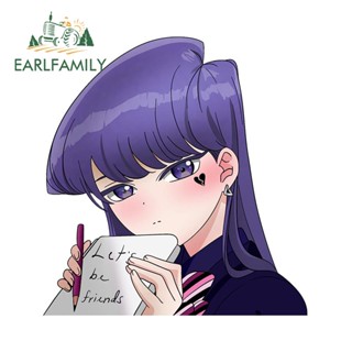 Earlfamily สติกเกอร์ ลายการ์ตูน Komi San ป้องกันรอยขีดข่วน ขนาด 13 ซม. x 12.4 ซม. สําหรับตกแต่งรถยนต์ แล็ปท็อป