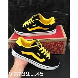 รองเท้าผ้าใบVans Old Skool Size 39-45 รองเท้าผ้าใบสีดำเหลือง รองเท้าผ้าใบผู้หญิงและผู้ชาย รองเท้าลำลอง รองเท้าสเก็ตบอร์ด
