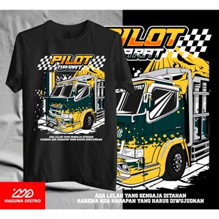 / เสื้อยืด DISTRO Car TRUCK ENGKEL Young DRIVER PILOT Landing INDONESIA Car Combunity T-ShirtS-5XL