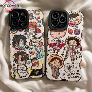 เคสโทรศัพท์มือถือ TPU นิ่ม ปิดด้านหลัง ป้องกันเลนส์ ลายการ์ตูนอนิเมะ One Piece Luffy สําหรับ iPhone 14 13 12 11 Pro Max 13 12 Mini 14 8 7 6 6S Plus X XS Max XR SE