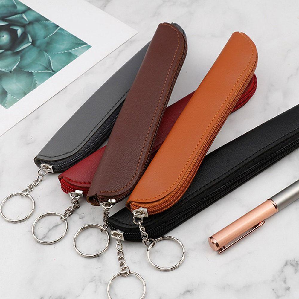 Zelth กระเป๋าดินสอ หนัง PU แบบพกพา สไตล์มินิมอล