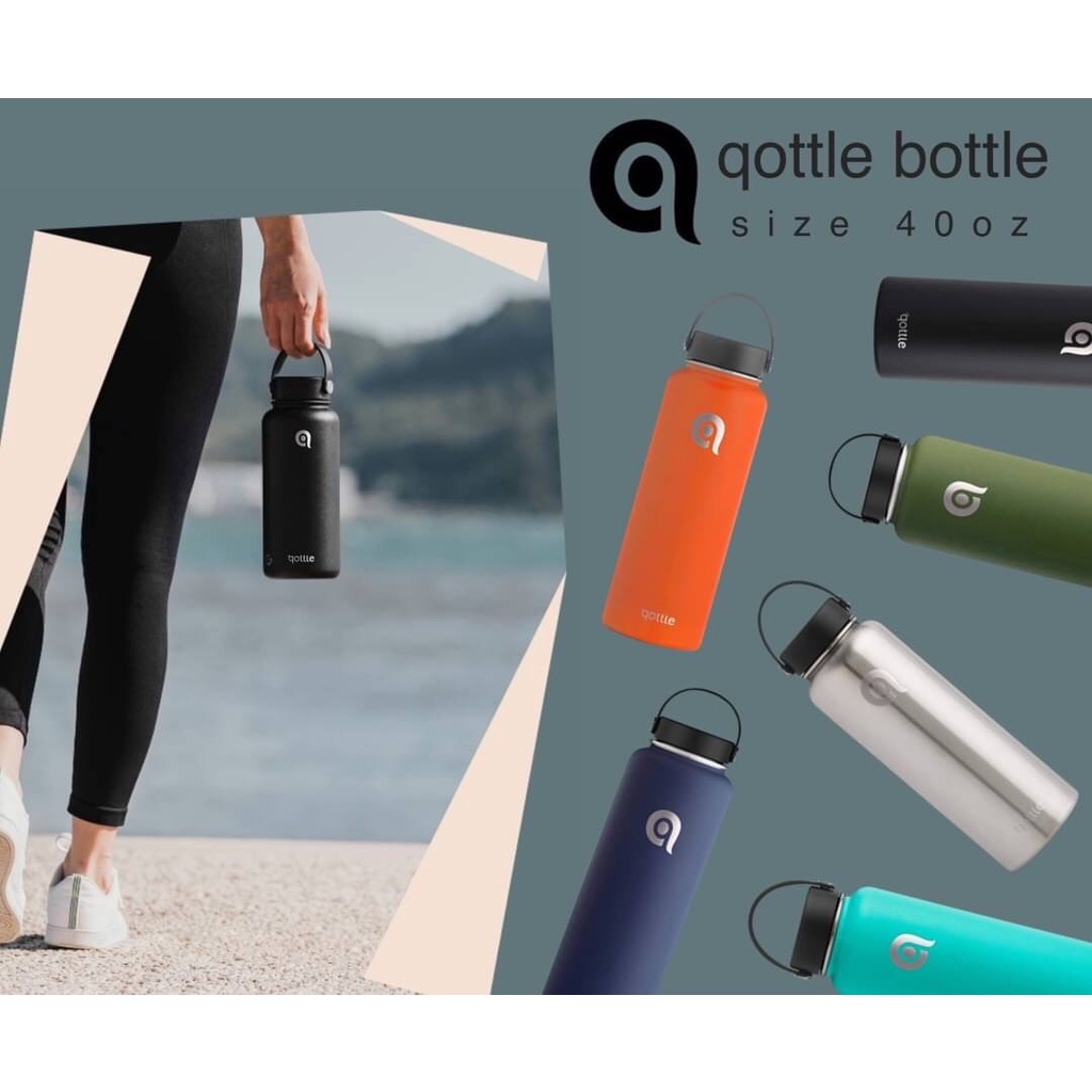 Qottle cylinder 40oz กระบอกแทงค์สแตนเลสฝาหิ้ว