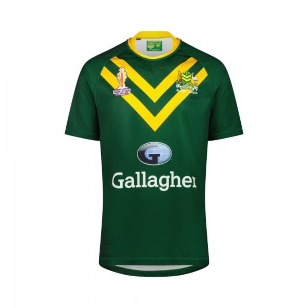 2022 RLWC WALLABIES KANGAROO PRO JERSEY 2022/23 Home Gold Rugby Jersey เสื้อขนาด SML-XL-XXL-3XL-4XL-