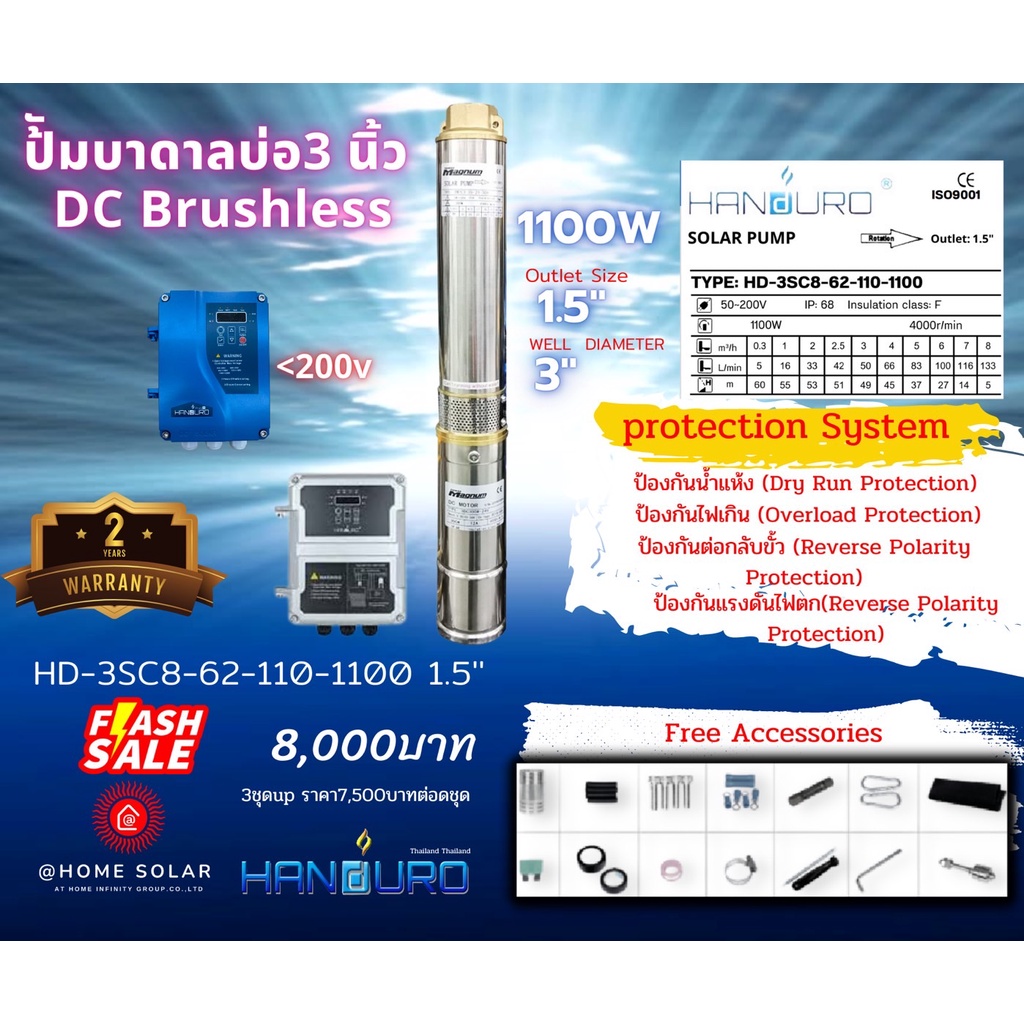 ปั๊มน้ำบาดาล Handuro (ราคานี้ถึงสิ้นเดือน พฤศจิกายน 2565 เท่านั้น!!)