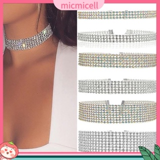 (micmicell) Womens Fashion Full Rhinestones Sparkling Choker Short Collar Necklace Jewelry