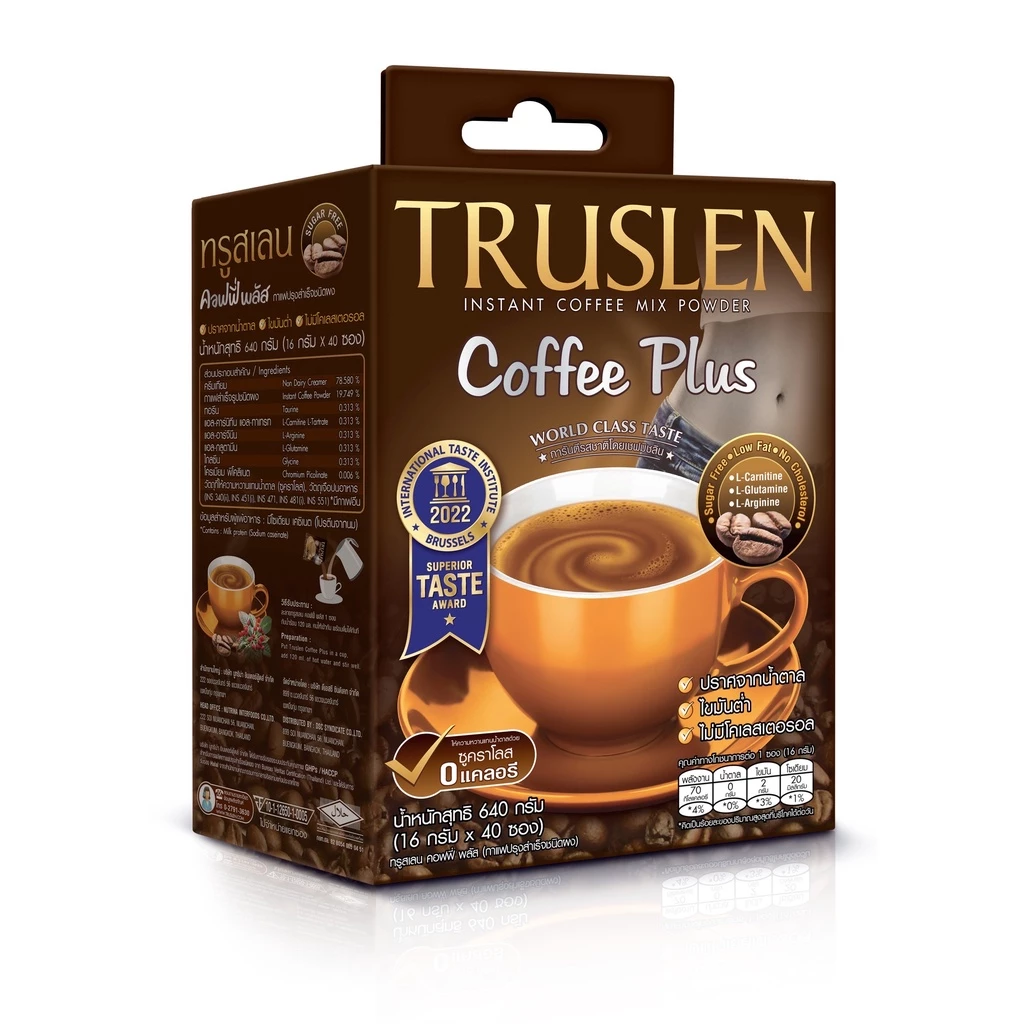 Truslen Coffee Plus (กล่อง 40 ซอง ) กาแฟสำเร็จรูป ทรูสเลน คอฟฟี่ พลัส กาแฟลดน้ำหนักรางวัลมิชชลิน